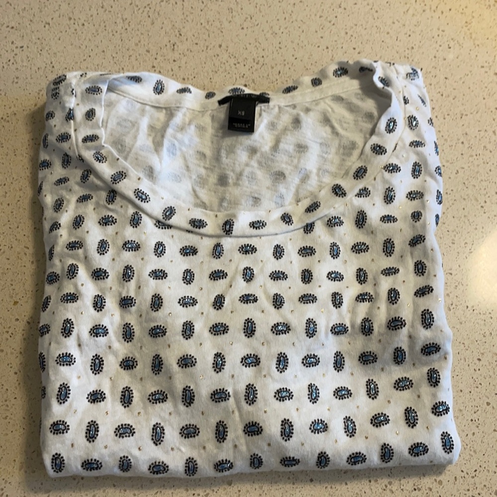 J crew paisley T shirt XS